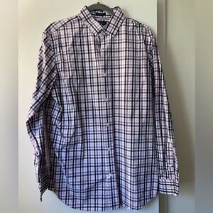Banana Republic Purple and White Plaid Men's Shirt